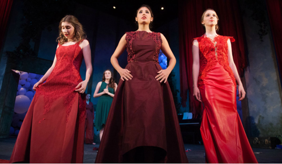 Three brides in red